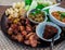 Thai food - Northern style dips with northern thai spicy sausage