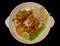 Thai food, Pad Thai, dry noodles, street food, the most delicious, food photography on black back, top view