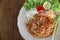 Thai food pad thai local food fried noodle with shrimp