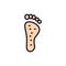 Thai foot massage, foot acupuncture flat color line icon.