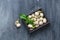 Thai fresh white eggplants in a box