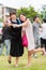 Thai girl is hugging her friend who graduated a master degree