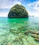 Thai island with transparent green water