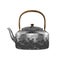 Thai kettle style had berned with wood handle 3D rendering