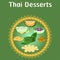 Thai khanom desserts sweet sugar tasty tub tim banana coconut delicious chestnut homemade vector download now illustration