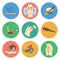 Thai massage isolated flat color icon set