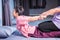 Thai massage by stretch back and hands
