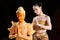 Thai model and wax statue