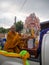 Thai Monk in the Local Village. Buddhist Donation Event in Burir