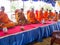 Thai Monk in the Local Village. Buddhist Donation Event in Burir