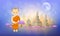 Thai monk vector and pagoda temple design beautiful