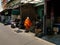 Thai monk wears face mask