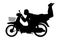 Thai motorcycle racing boy with strange position riding silhouette vector