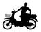 Thai motorcycle racing boy with strange position riding silhouette vector