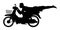 Thai motorcycle racing boy with strange position riding silhouette vector