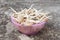 Thai mushroom ,termite mushroom in tray on concrete background