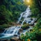 Thai natural beauty Huai Sai Lueang waterfall in Chiang Mai