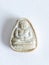 Thai old buddha amulet on white