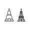 Thai pagoda line and glyph icon, asia and architecture, asian building sign, vector graphics, a linear pattern on a