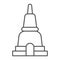 Thai pagoda thin line icon, asia and architecture, asian building sign, vector graphics, a linear pattern on a white