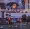 Thai painting of Loi Krathong festival