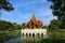 Thai pavillion in lotus pond in a park, Bangkok