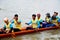 Thai people join match and competition in thailand traditional long boat racing festiva