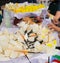 Thai People making Funeral Flower for late King cremation.