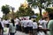 Thai people and practitioner observe religious or practice dharma join tradition merit ritual praying and food offerings