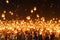 Thai people release sky floating lanterns or lamp to worship Buddha`s relics at night. Traditional festival in Chiang mai,