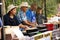 Thai people  roasted grilled Meet ball and beef and pork and chicken for sale travelers at street market on November 24, 2018 in