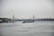 Thai people sailing barge and tugboat cargo ship in Chao Phraya river from Bangkok go to Ayutthaya in Nonthaburi, Thailand