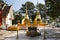 Thai people travel visit and respect praying chedi and Buddha`s relics at Wat Phra That Doi Tung in Chiang Rai, Thailand