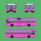 Thai pink bus transport car vehicle driver fare passenger autobus omnibus coach rail bench chair stool armchair seat mattress
