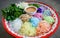 Thai rice vermicelli noodles colorful