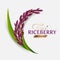 Thai riceberry rice isolated vector illustration