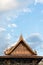 Thai roof scaffolding sky cloud.