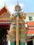 Thai royal palace Jade Buddha Temple green face sword statue