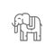 Thai sacred elephant, animal line icon.