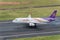 Thai smile airway plane landing at Phuket Airport