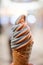 Thai soft ice cream waffled cone