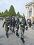 Thai soldiers marching with weapons.