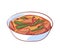 Thai soup with meat isolated vector icon