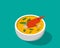 Thai soup with shrimp - Tom yum Kung in 3D vector