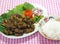 Thai southern food, Beef fried with chili curry.with rice