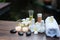 Thai spa massage compress balls and salt spa objects