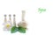 Thai Spa Treatments and massage flower on wooden and white background, banner, copy space.