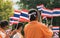 Thai students participating the ceremony of 100th aniversary of current Thai`s national flag.