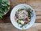 Thai Style Boat Noodle with meat ball and slice pork from cow or