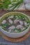 Thai Style Clear Soup with Congealed pork blood